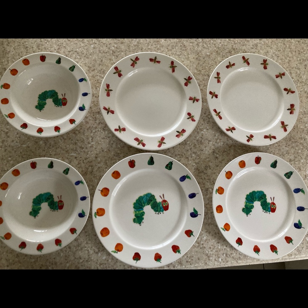 Lunt Eric Carle The Very Hungry Caterpillar plates bowls